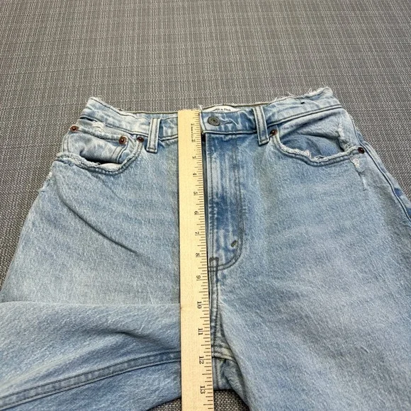 Abercrombie Fitch Curve Love 90s Straight Ultra High Rise Jeans 27 / 4 Distress - Picture 7 of 10